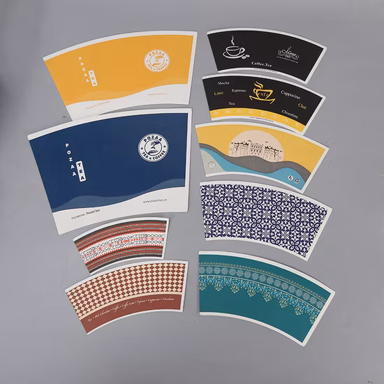 Ventilador impreso personalizado al por mayor de la taza de papel de la materia prima con el PE cubierto