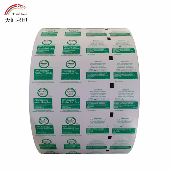 Almohadilla con alcohol para uso hospitalario para rollos de papel de aluminio